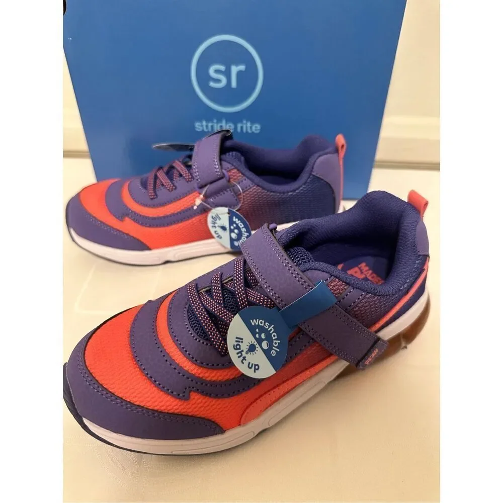 Stride Rite Girls purple multi sneakers size US 2/ EU 33 1/5 NIB